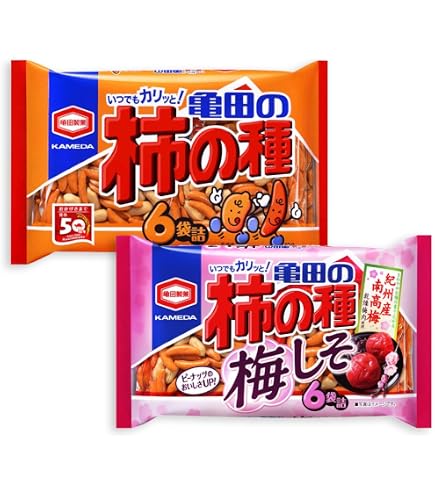 Normal and Wasabi Flavor Set of Kameda Kakinotane Rice Cracker